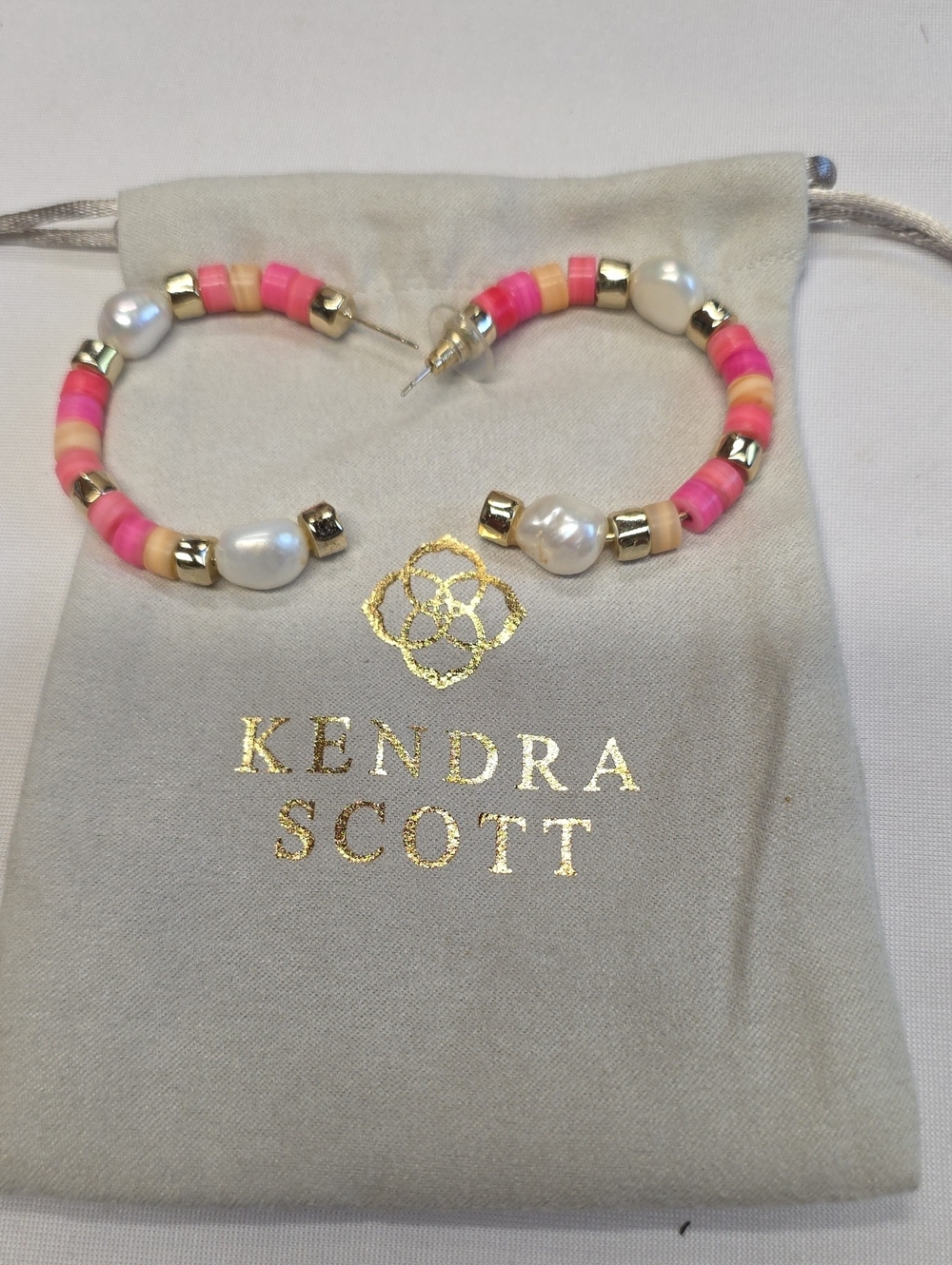 Kendra Scott Rachel Hoop Earrings in Pink Mix 14kgp